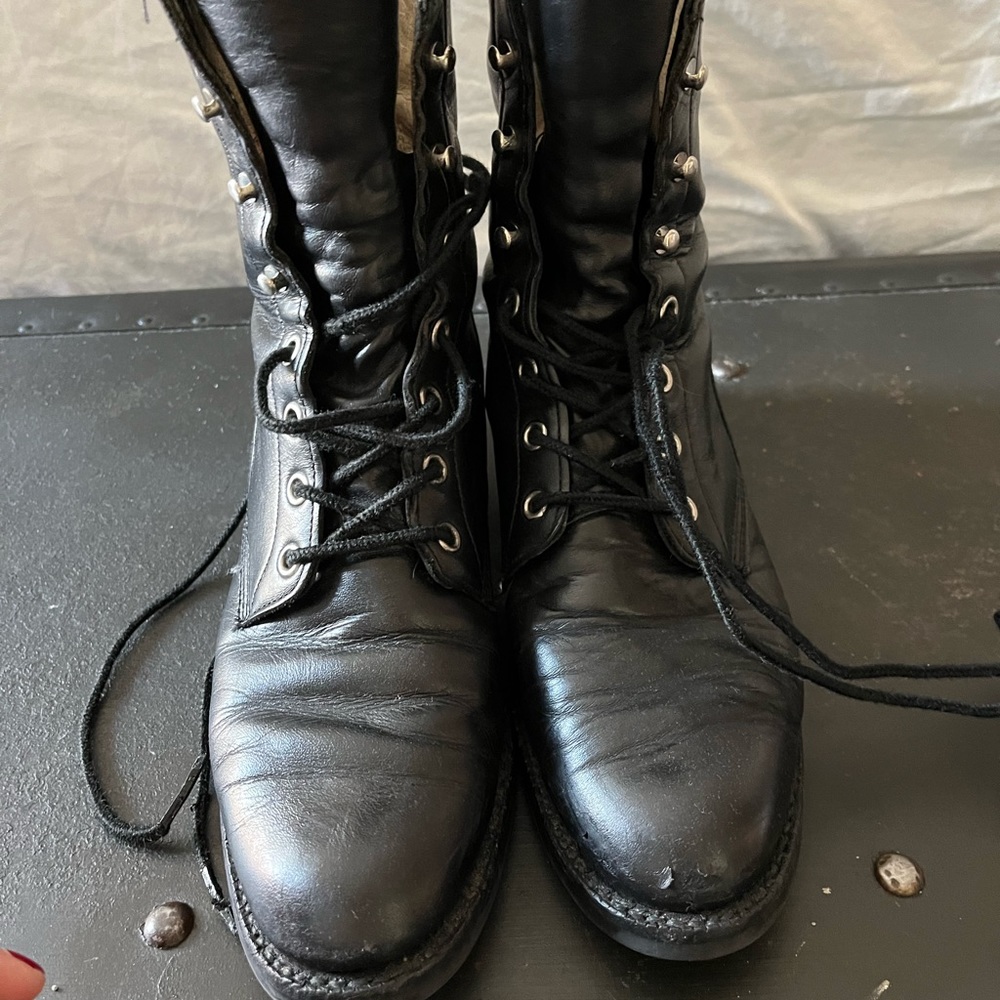 Old school Justin Boots lace up Made in USA